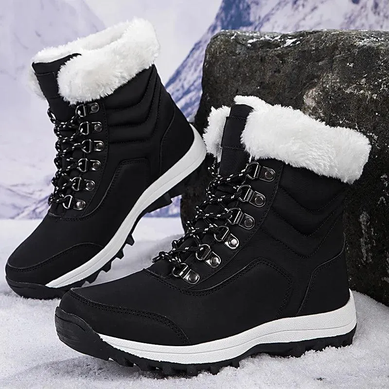 Outdoor Non-slip Women Warm  Waterproof Boots Fashion Designer Plush Snow Boots