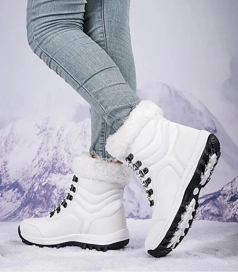 Outdoor Non-slip Women Warm  Waterproof Boots Fashion Designer Plush Snow Boots