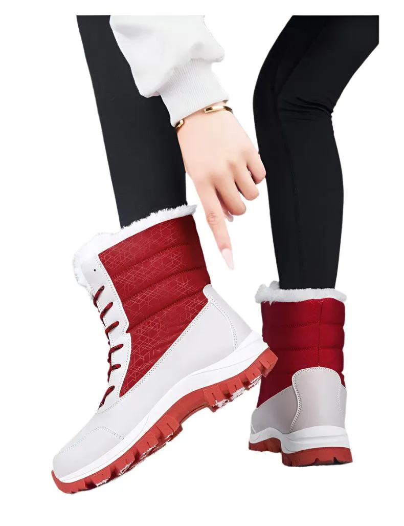 Outdoor Non-slip Women Warm  Waterproof Boots Fashion Designer Plush Snow Boots