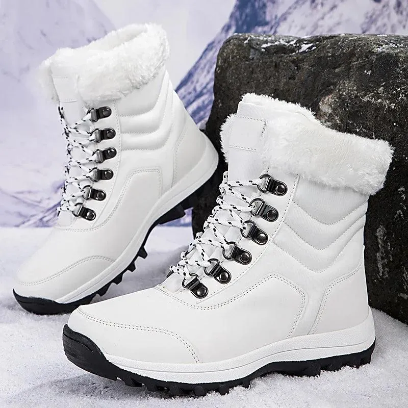 Outdoor Non-slip Women Warm  Waterproof Boots Fashion Designer Plush Snow Boots