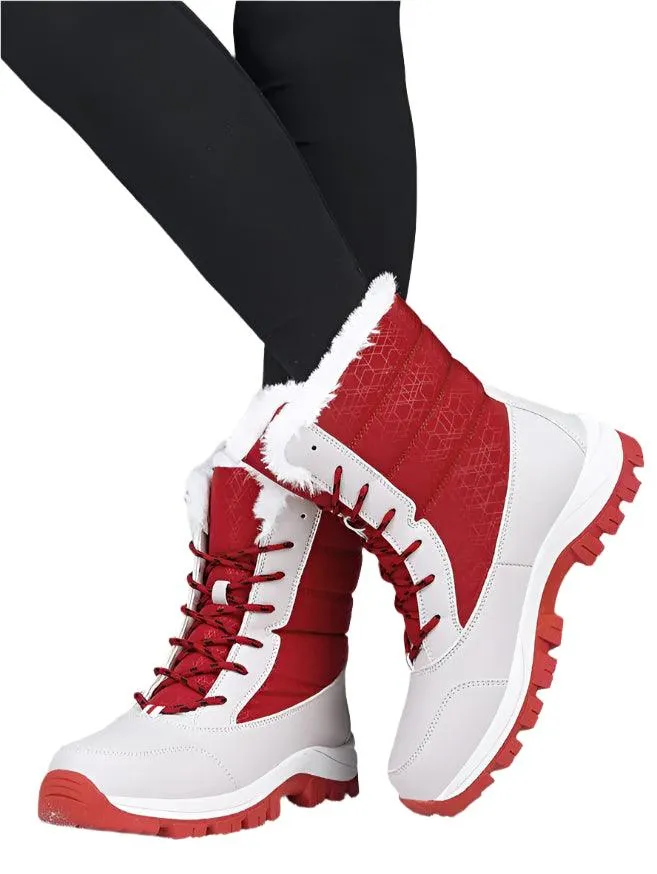 Outdoor Non-slip Women Warm  Waterproof Boots Fashion Designer Plush Snow Boots