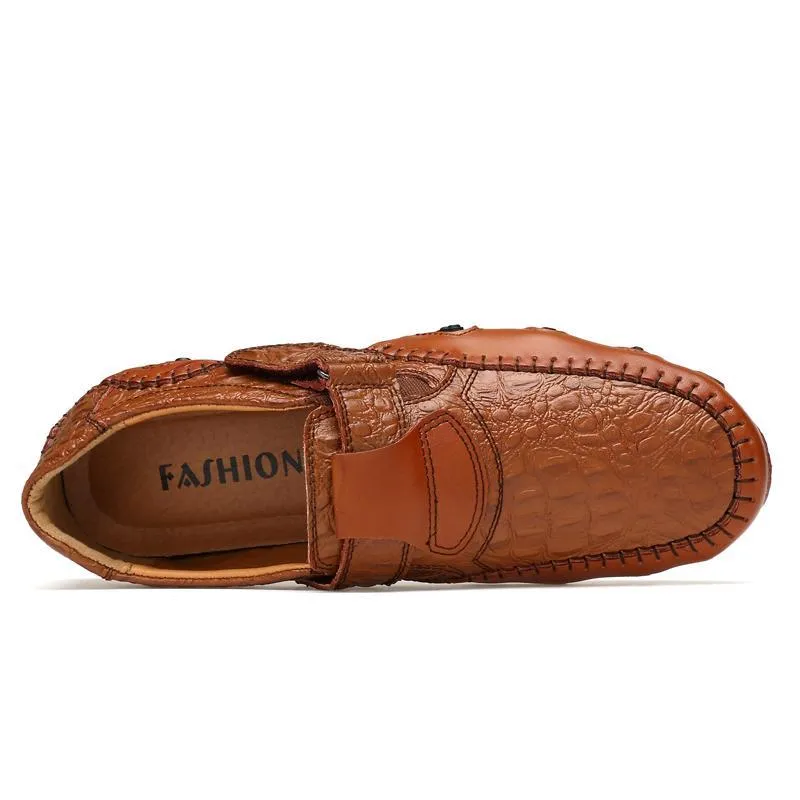 Peas shoes men's leather four seasons casual Soft Sole shoes Octopus British handmade shoes