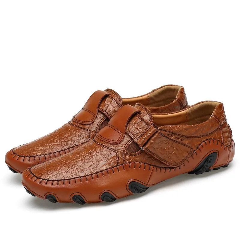 Peas shoes men's leather four seasons casual Soft Sole shoes Octopus British handmade shoes