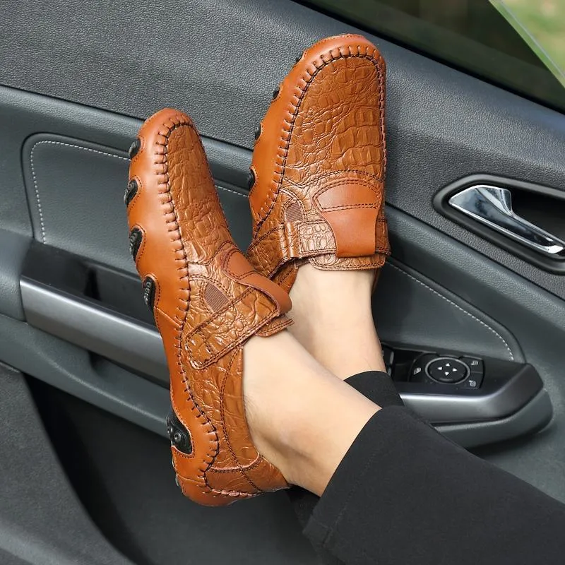Peas shoes men's leather four seasons casual Soft Sole shoes Octopus British handmade shoes