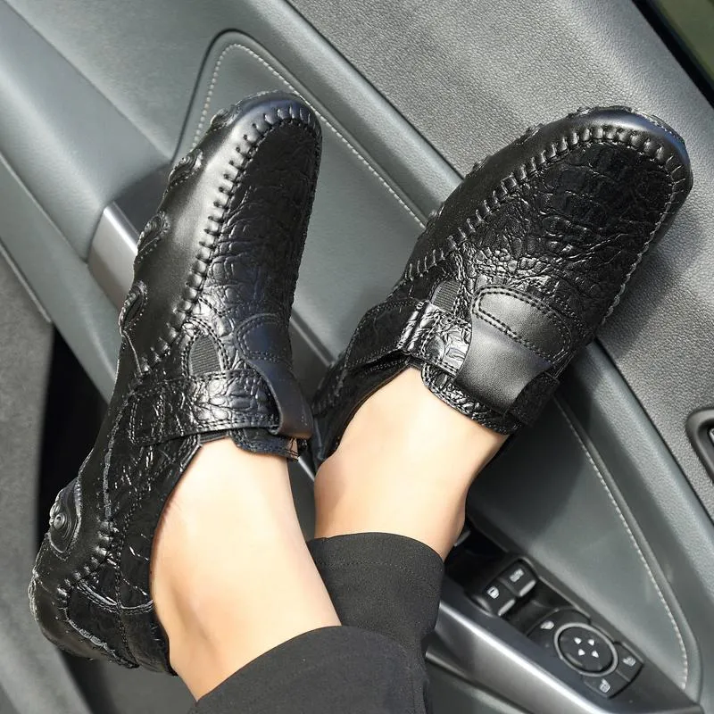 Peas shoes men's leather four seasons casual Soft Sole shoes Octopus British handmade shoes