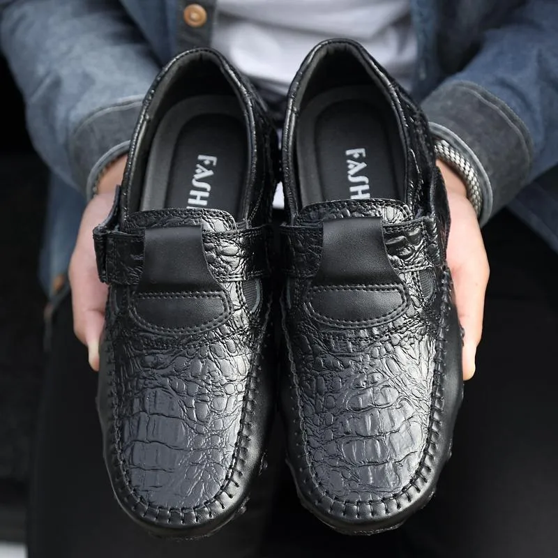 Peas shoes men's leather four seasons casual Soft Sole shoes Octopus British handmade shoes