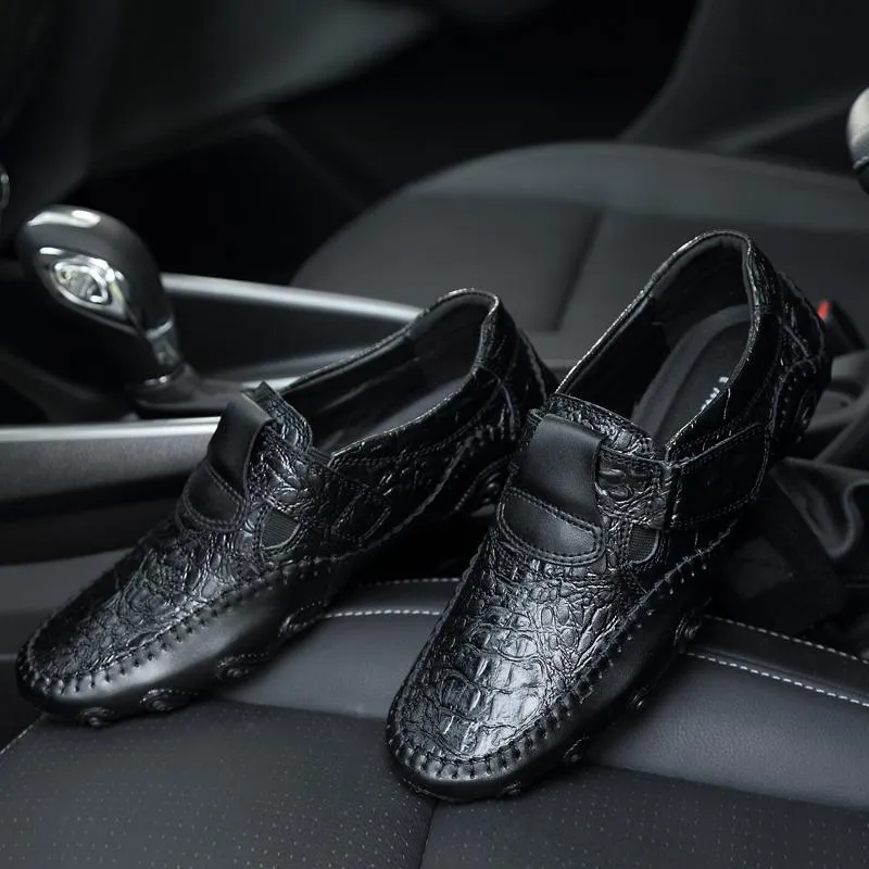 Peas shoes men's leather four seasons casual Soft Sole shoes Octopus British handmade shoes