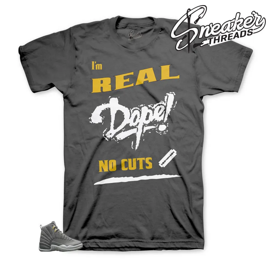 Retro 12 Dark Grey No Cuts Shirt