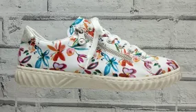 RIEKER - N0900-91 -  LACE UP/ZIP SNEAKER TRAINER - Floral Multi