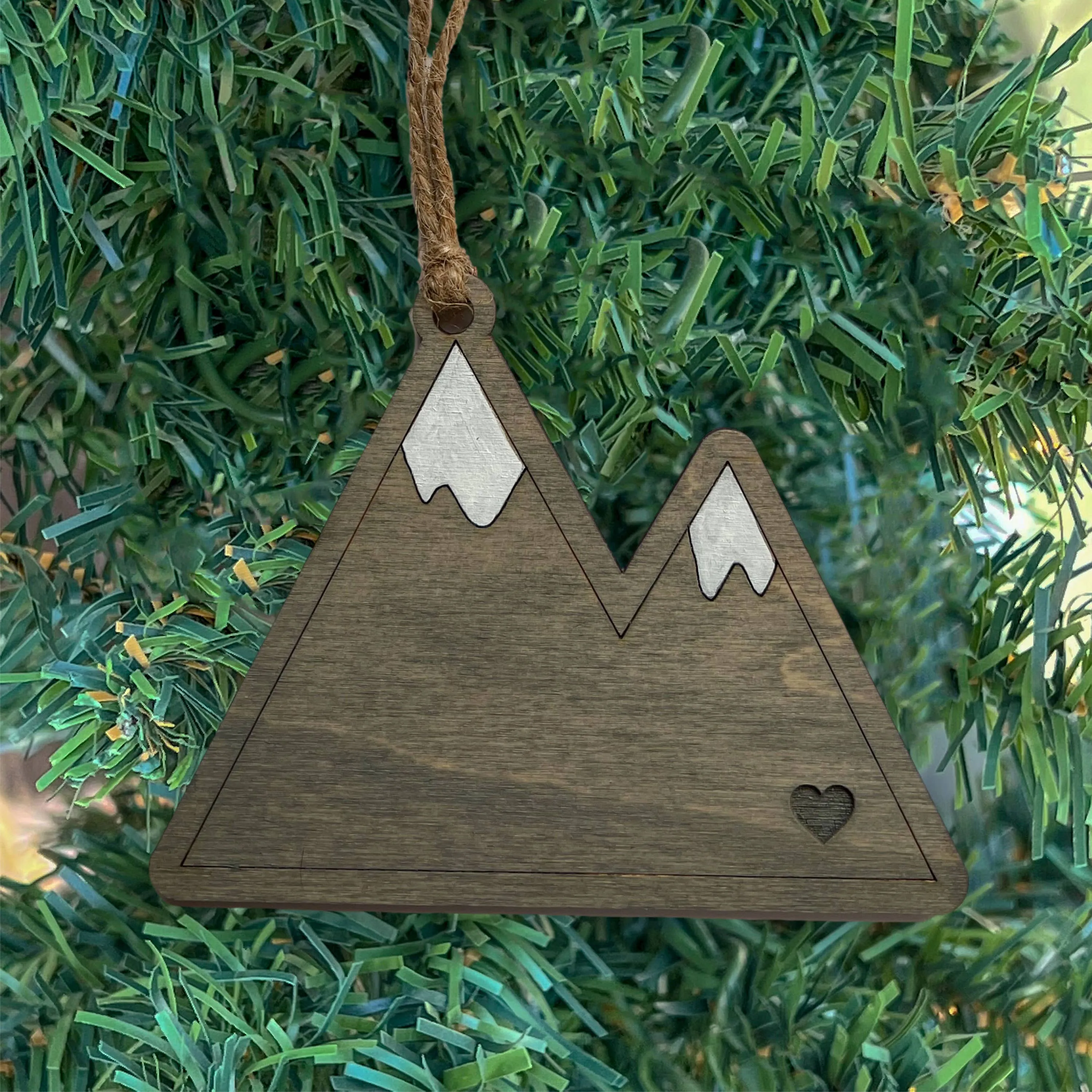 Snowy Mountain Holiday Ornament - Camping / Hiking