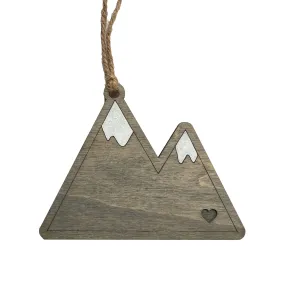 Snowy Mountain Holiday Ornament - Camping / Hiking