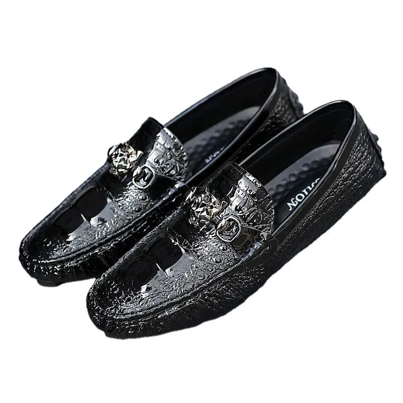 spring new large tiger head buckle white Doudou shoes, fashionable and versatile