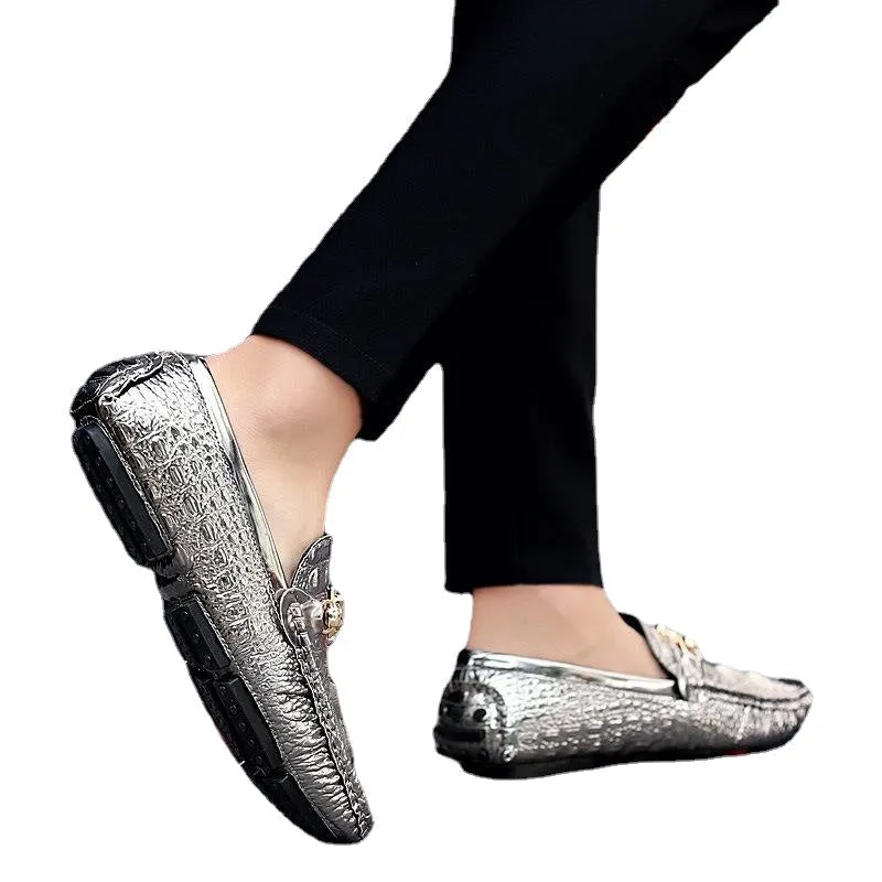 spring new large tiger head buckle white Doudou shoes, fashionable and versatile