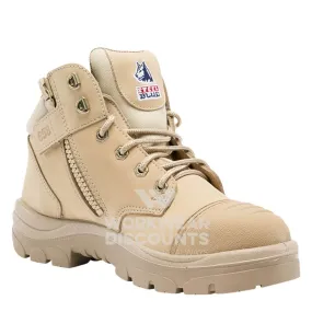 Steel Blue Parkes Lace Zip Safety Boots Sand