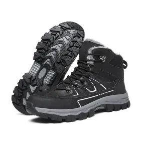 Winter Hiking Boots for Men – Warm Plush Non-Slip Ankle Boots