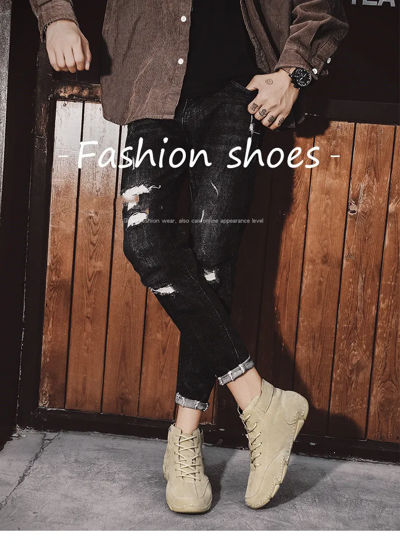 Winter Men's Boots Suede With Fur Ankle Boots