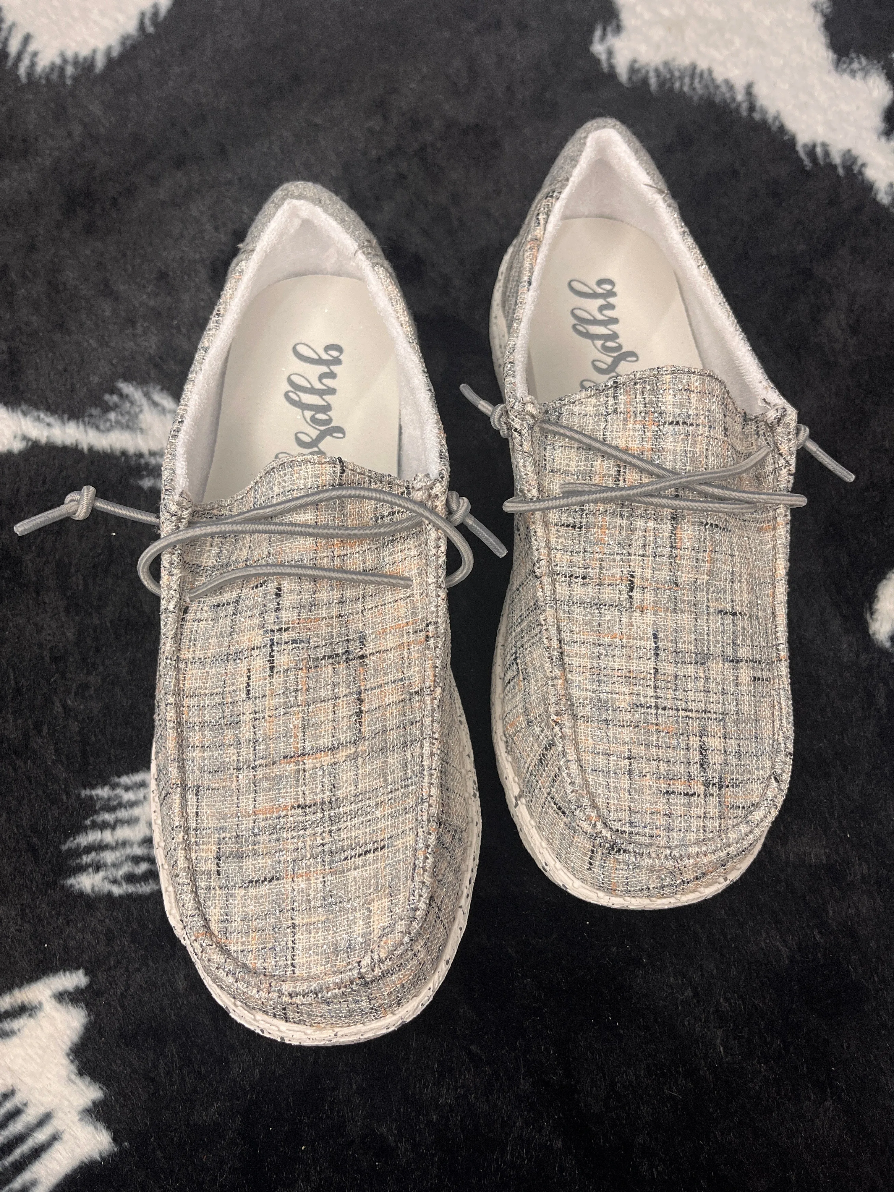Women's Gypsy Jazz Grey 'CASSANDRA' SLIP ON SHOES w/ Sparkle