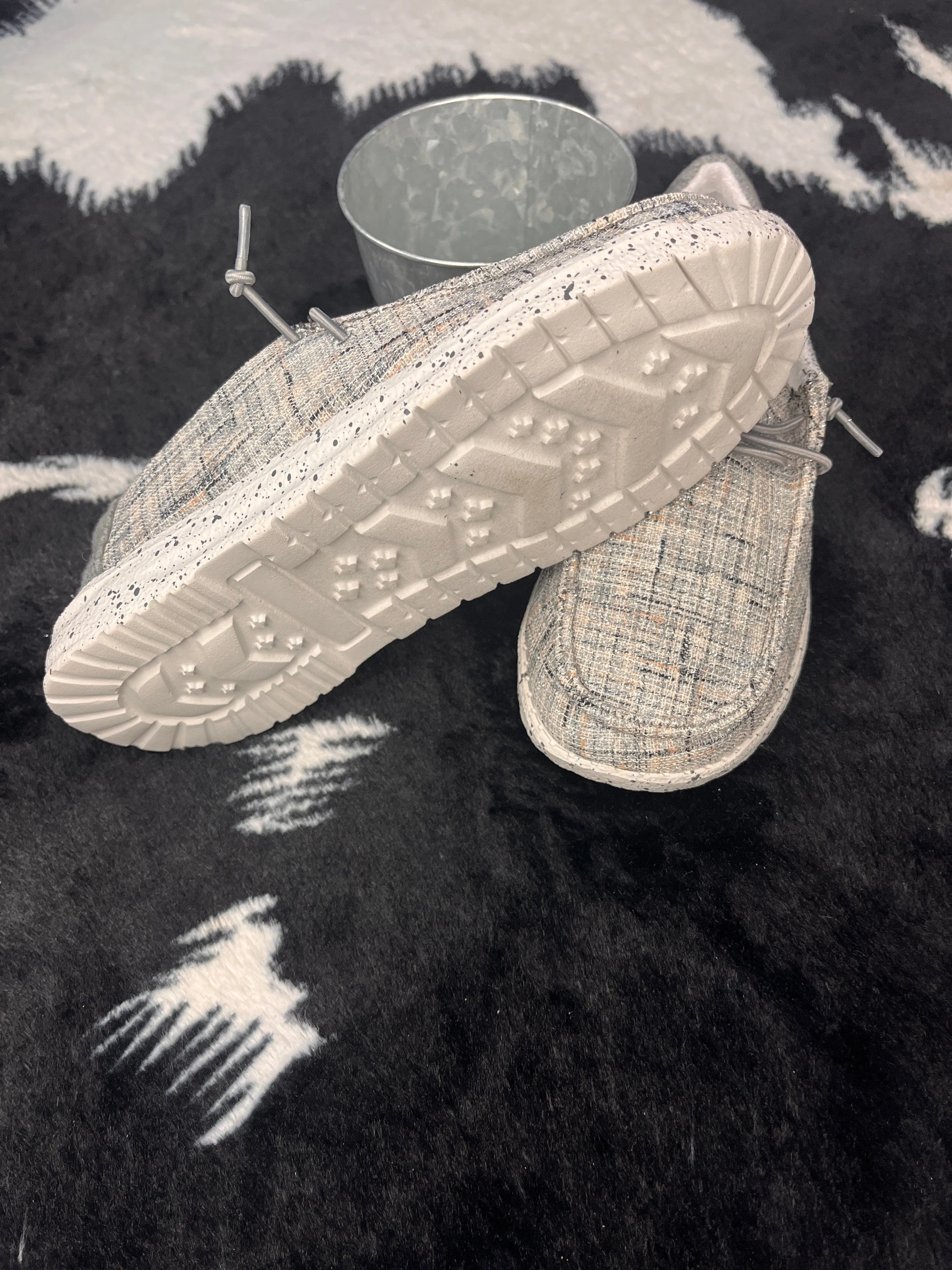 Women's Gypsy Jazz Grey 'CASSANDRA' SLIP ON SHOES w/ Sparkle
