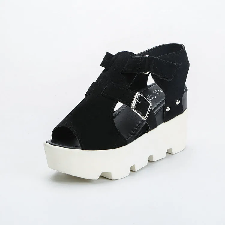 Women's High Heel Casual footwear flip flops Open Toe Platform Gladiator Sandals
