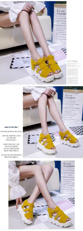 Women's High Heel Casual footwear flip flops Open Toe Platform Gladiator Sandals