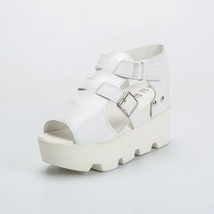 Women's High Heel Casual footwear flip flops Open Toe Platform Gladiator Sandals