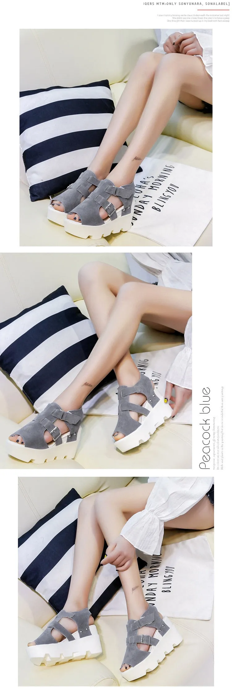 Women's High Heel Casual footwear flip flops Open Toe Platform Gladiator Sandals