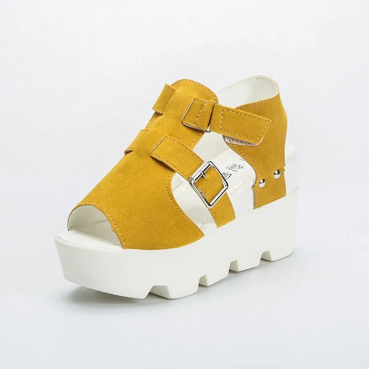 Women's High Heel Casual footwear flip flops Open Toe Platform Gladiator Sandals