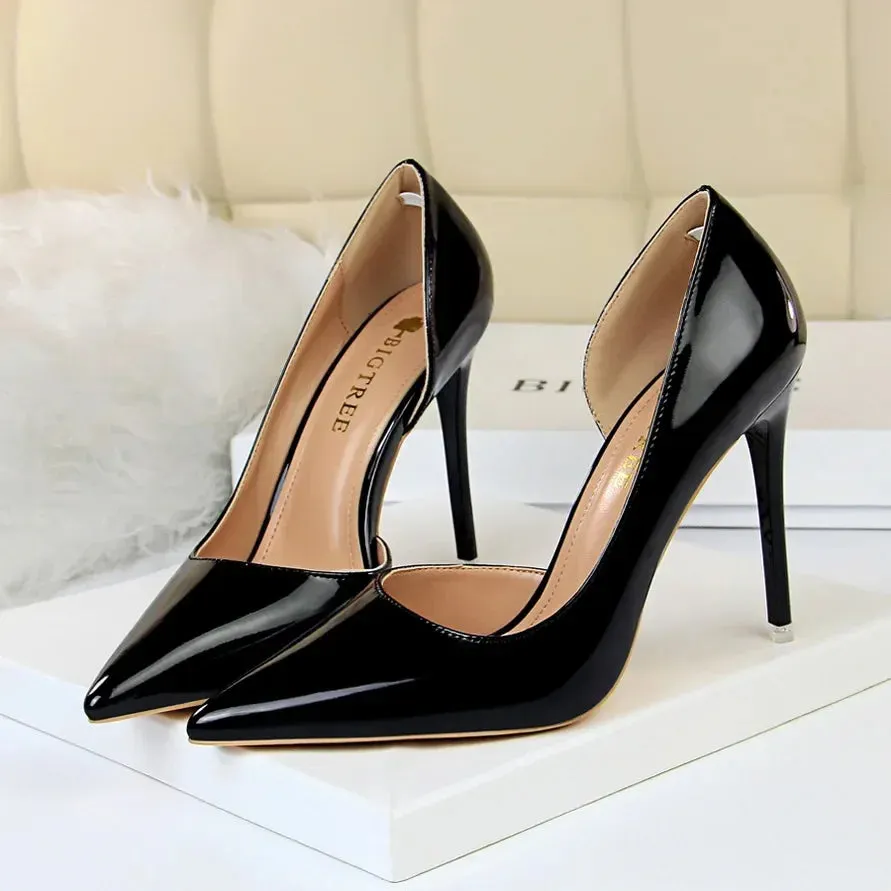 Women's Metallic Leather Stiletto Pumps