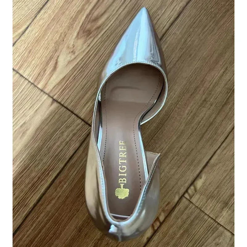 Women's Metallic Leather Stiletto Pumps