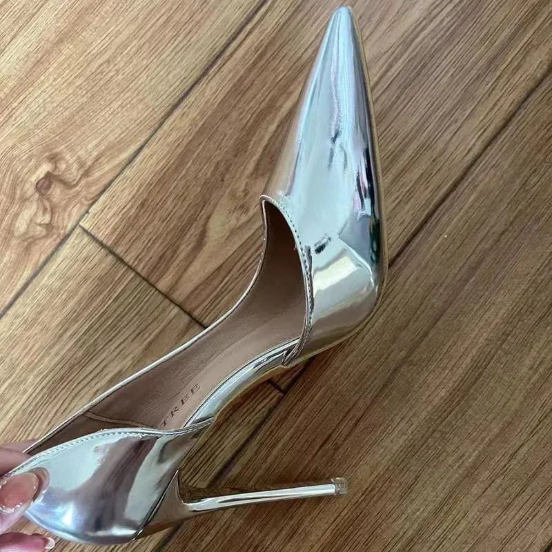 Women's Metallic Leather Stiletto Pumps