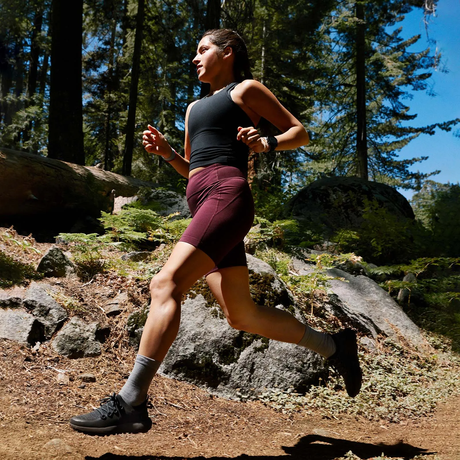 Women's Trail Runners - Medium Grey (Rugged Khaki Sole) - 1
