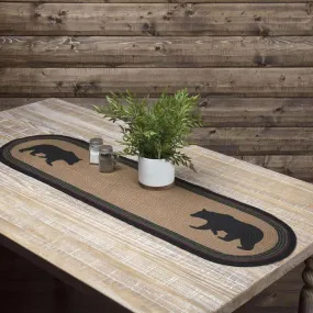 Wyatt Stenciled Bear Jute Runner Oval 13x48 VHC Brands