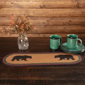 Wyatt Stenciled Bear Jute Table Runner 8" x 24"