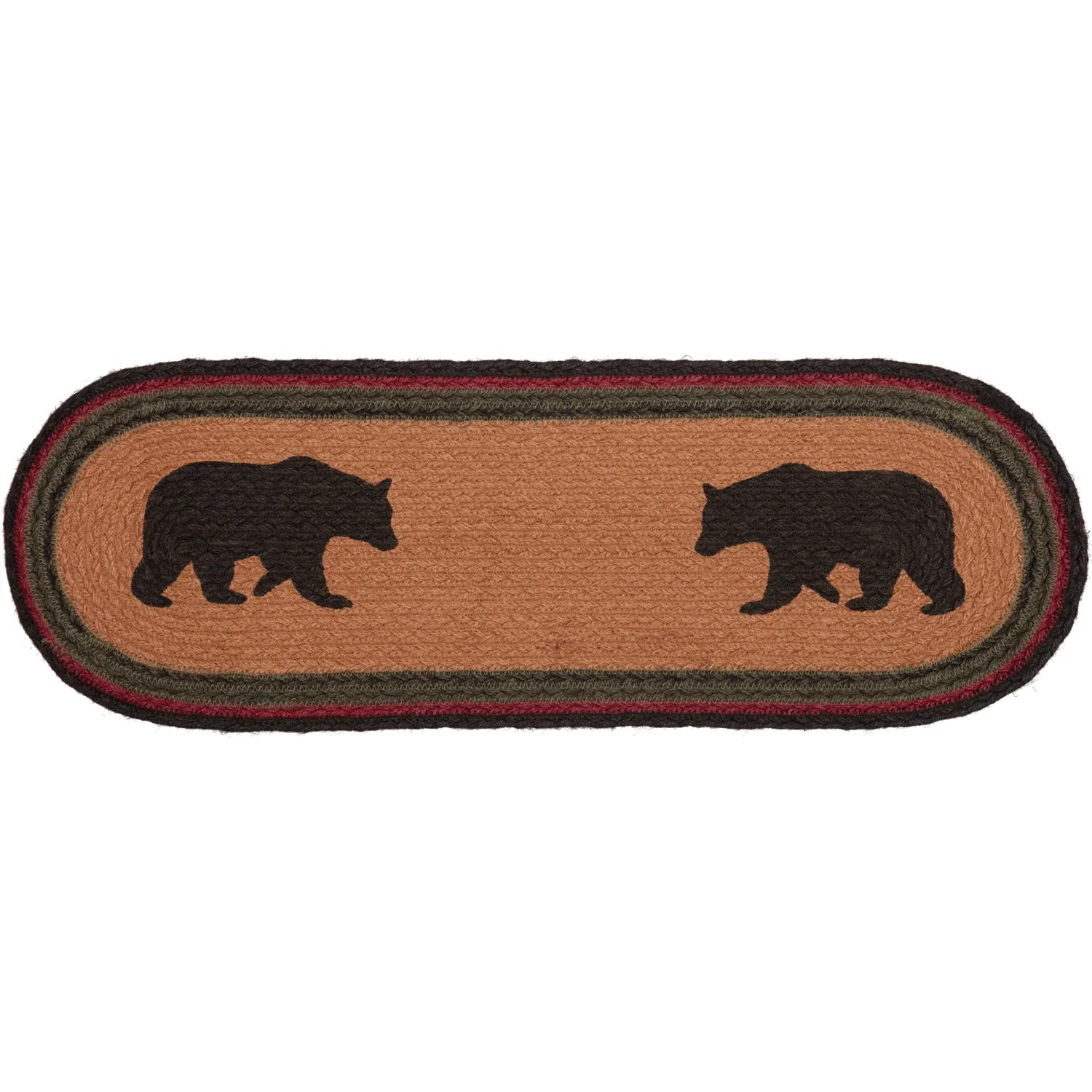 Wyatt Stenciled Bear Jute Table Runner 8" x 24"